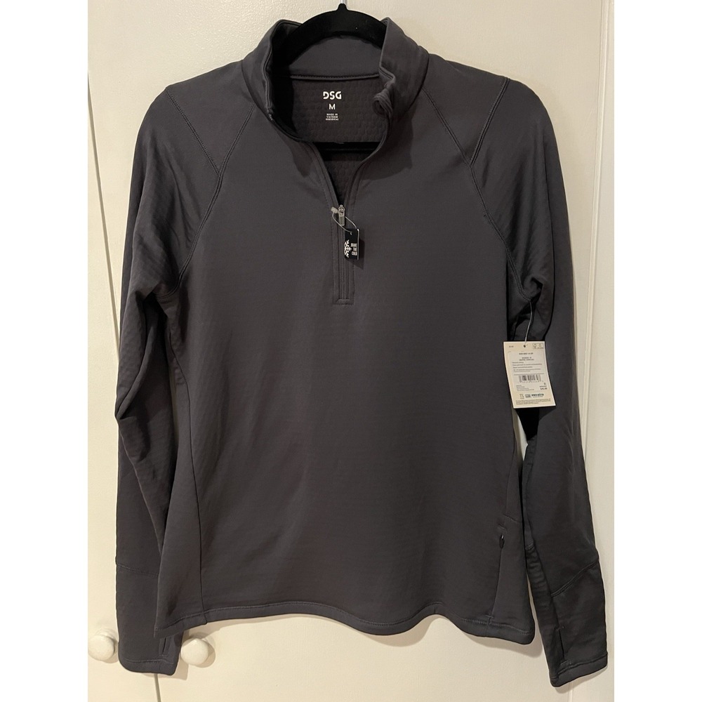 New DSG Run Grid 1/4 Zip Gray Size M L/S Lightweight Pullover Womens Cold Gear‎